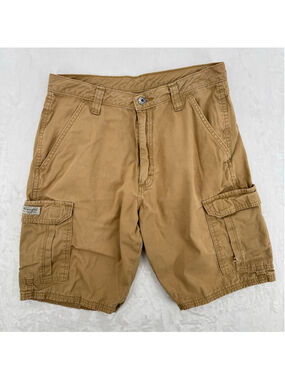 Wrangler Khaki Tan Ripstop Cargo Shorts Utility Distressed Y2K Rugged Men's 30